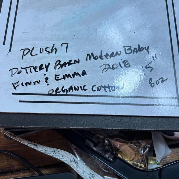 Pottery Barn Modern Baby Knit Raccoon Stuffed Animal Plush Toy 15” Tall - Picture 11 of 11